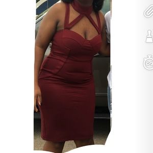 Burgundy Bodycon dress